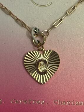 A New Day 14K Gold Dipped Initial C Heart Necklace 16–18”